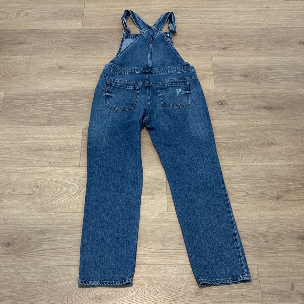 GAP Medium Wash Denim Girls Distressed Kids Overalls XXL - Picture 4 of 12